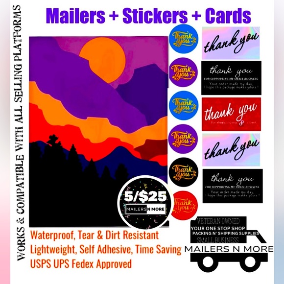 Mailers N More Other - 10x13 Mailers Mailers Cards Stickers Coordinated Shipping Kit Mountain View